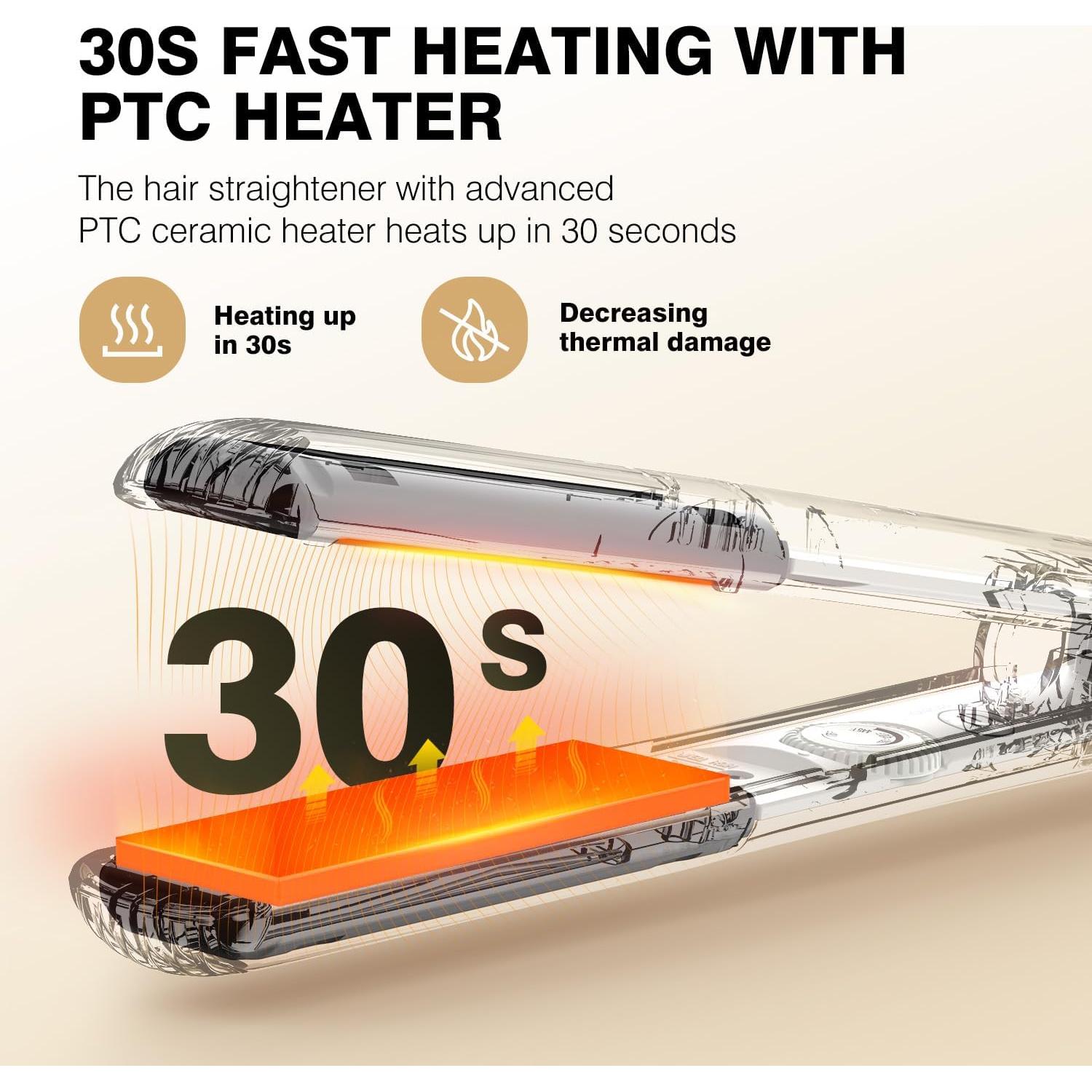 Plancha de Pelo MiroPure 1" Cerámica 3D Beige 80-229°C