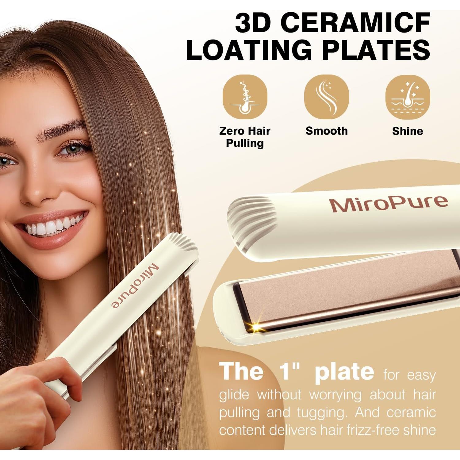 Plancha de Pelo MiroPure 1" Cerámica 3D Beige 80-229°C