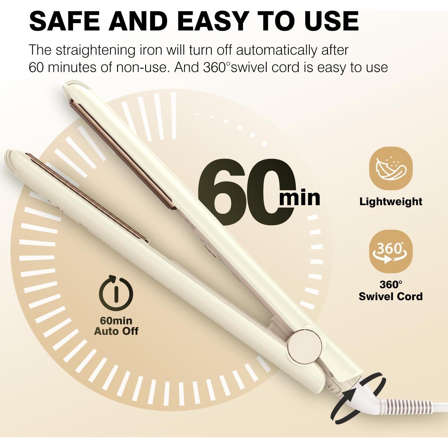 Plancha de Pelo MiroPure 1" Cerámica 3D Beige 80-229°C