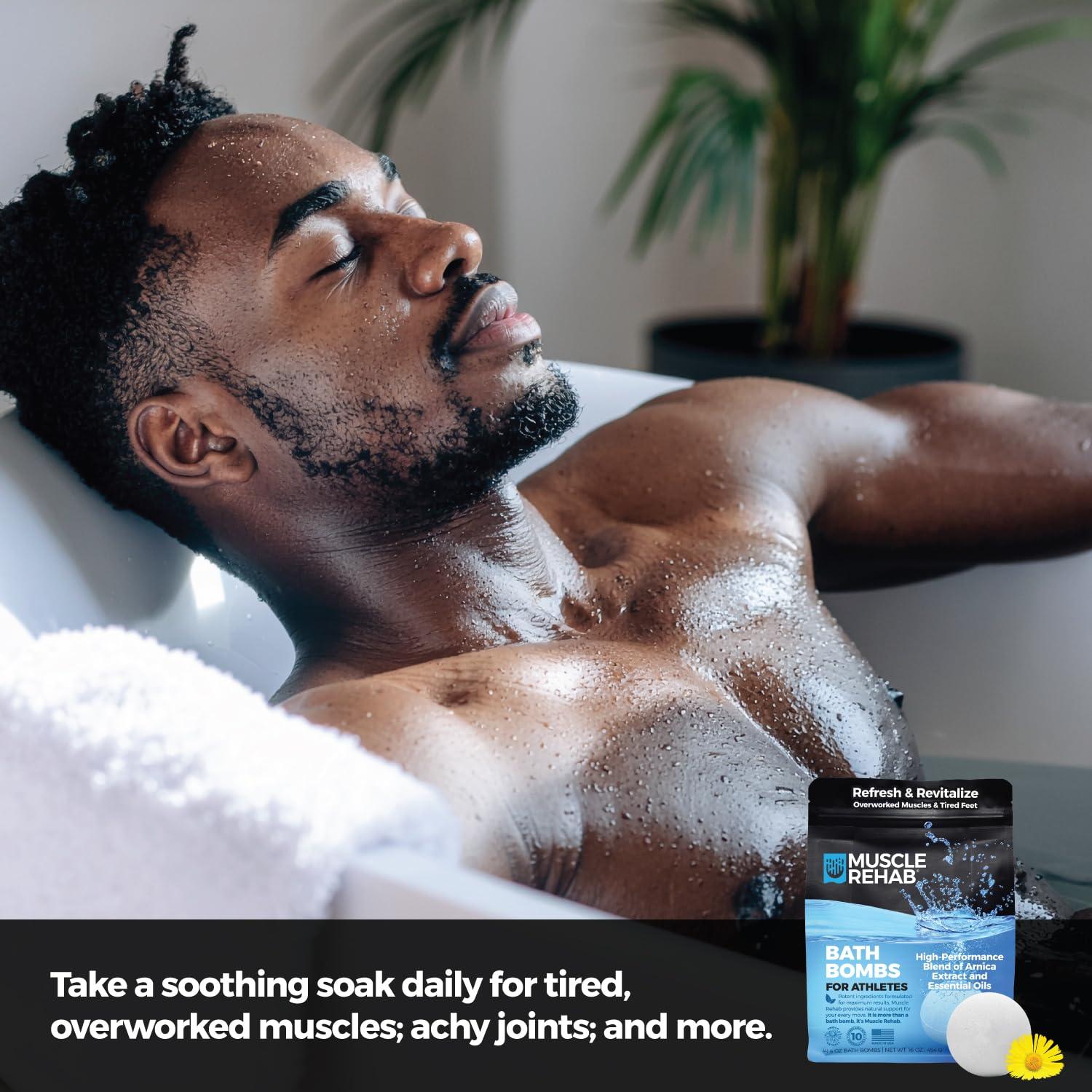 Bombas de Baño Muscle Rehab 4 Piezas con Arnica y Eucalipto