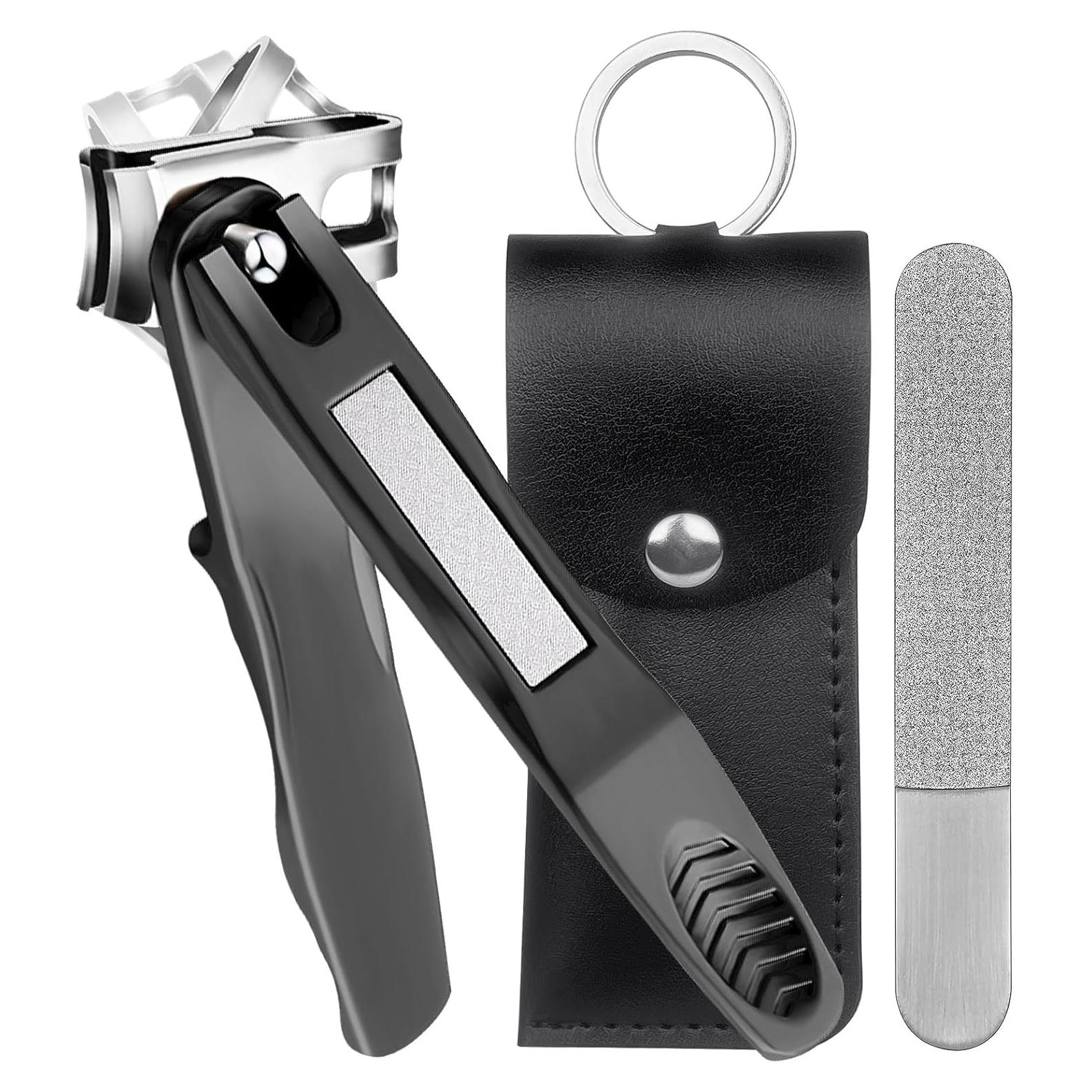 Cortauñas VOGARB 360° Mango Largo Acero Inoxidable Negro