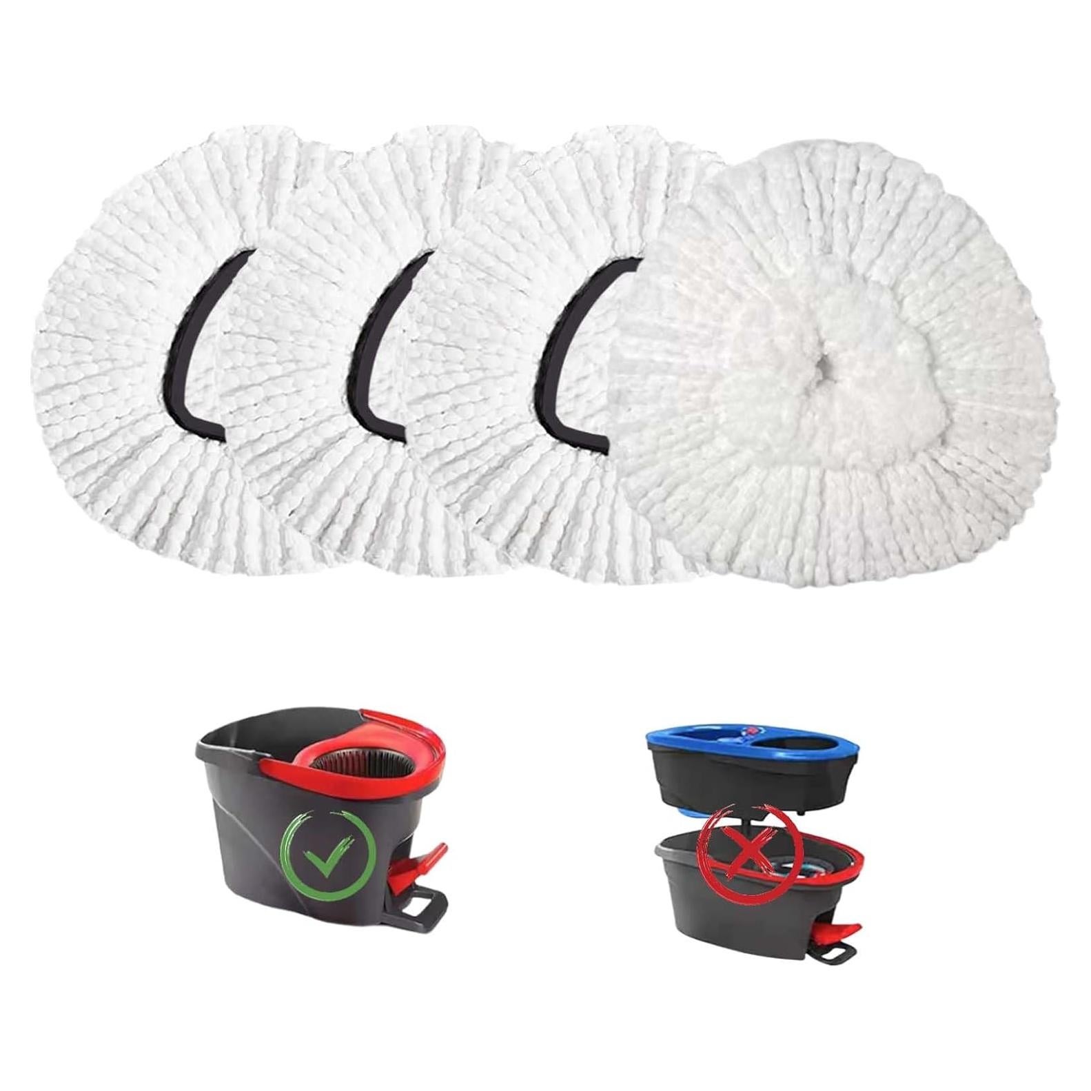 Paquete de 4 cabezales de microfibra para mopa O-Ceda