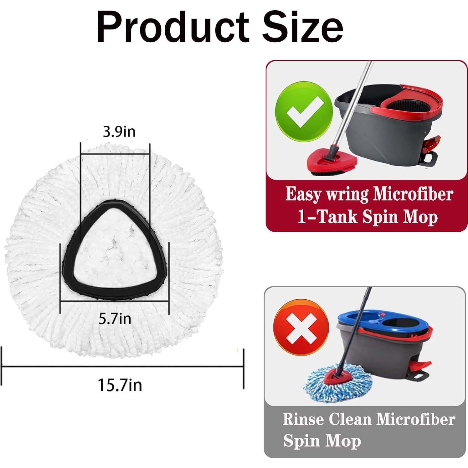 Paquete de 4 cabezales de microfibra para mopa O-Ceda