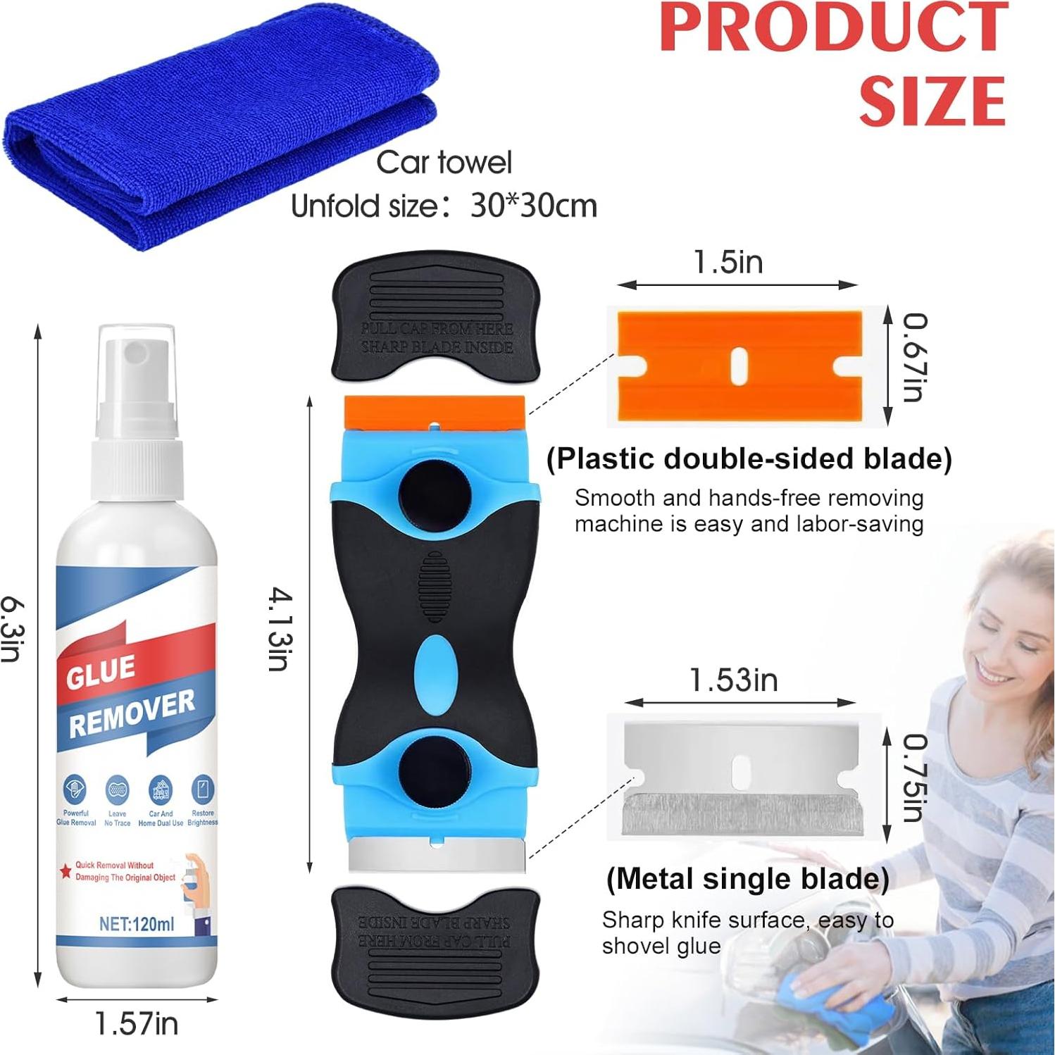 Removedor de Adhesivo Ganbaro 120ml con Raspador de Cuchilla