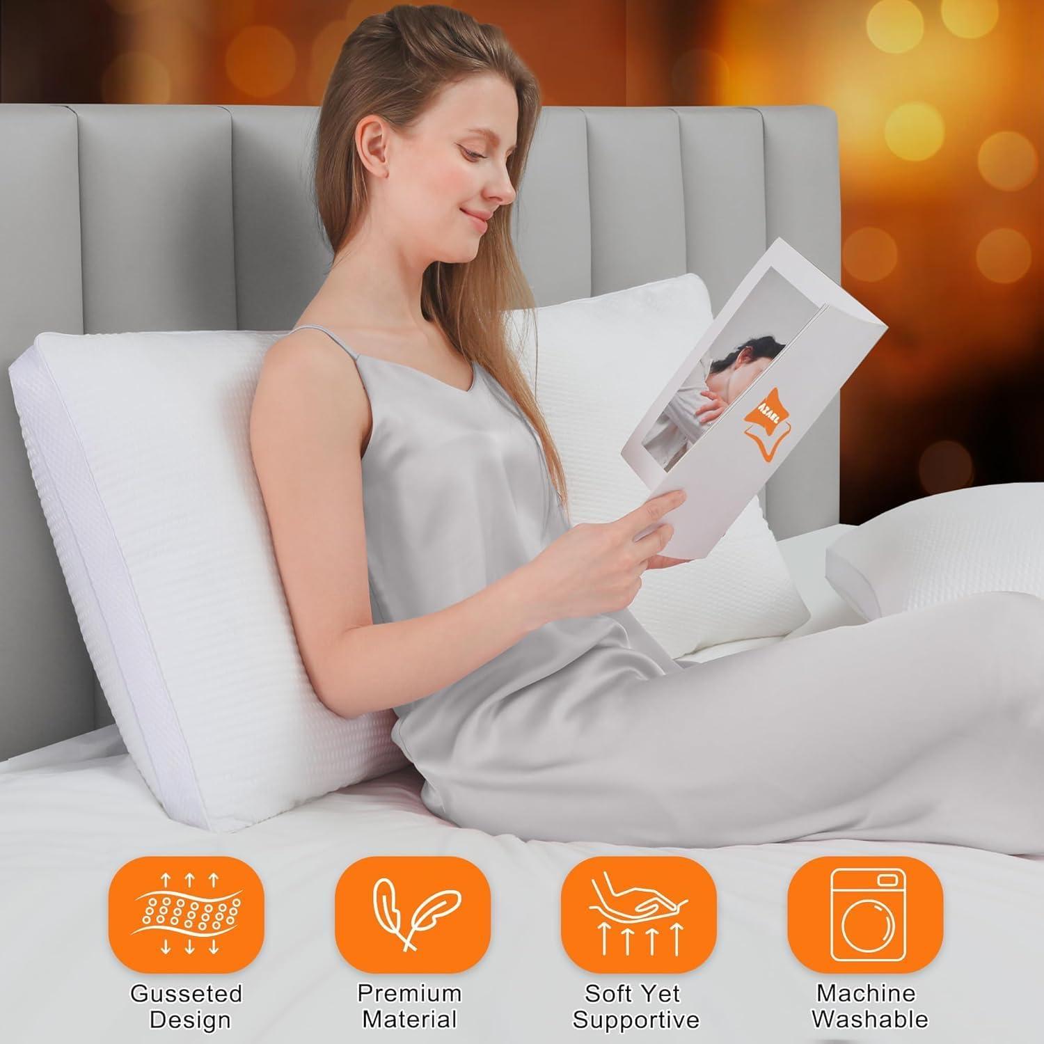 Cojines de Cama AIAEL con Bisel - Set de 2, Transpirables