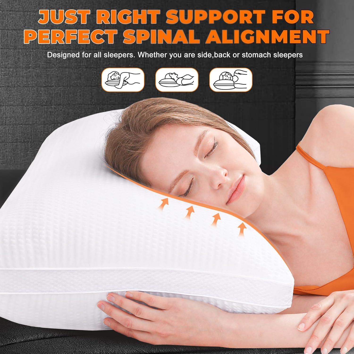 Cojines de Cama AIAEL con Bisel - Set de 2, Transpirables