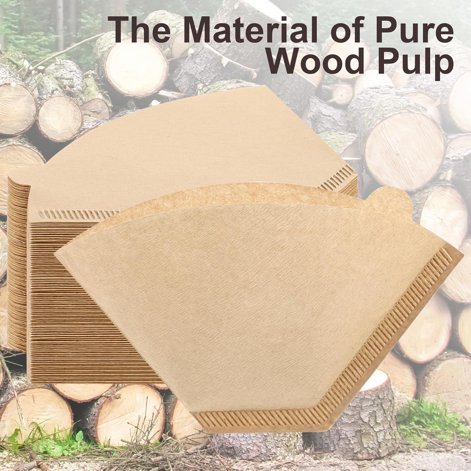 Filtros de café Prudiut #2, 100 unidades, papel natural para 4-6 tazas