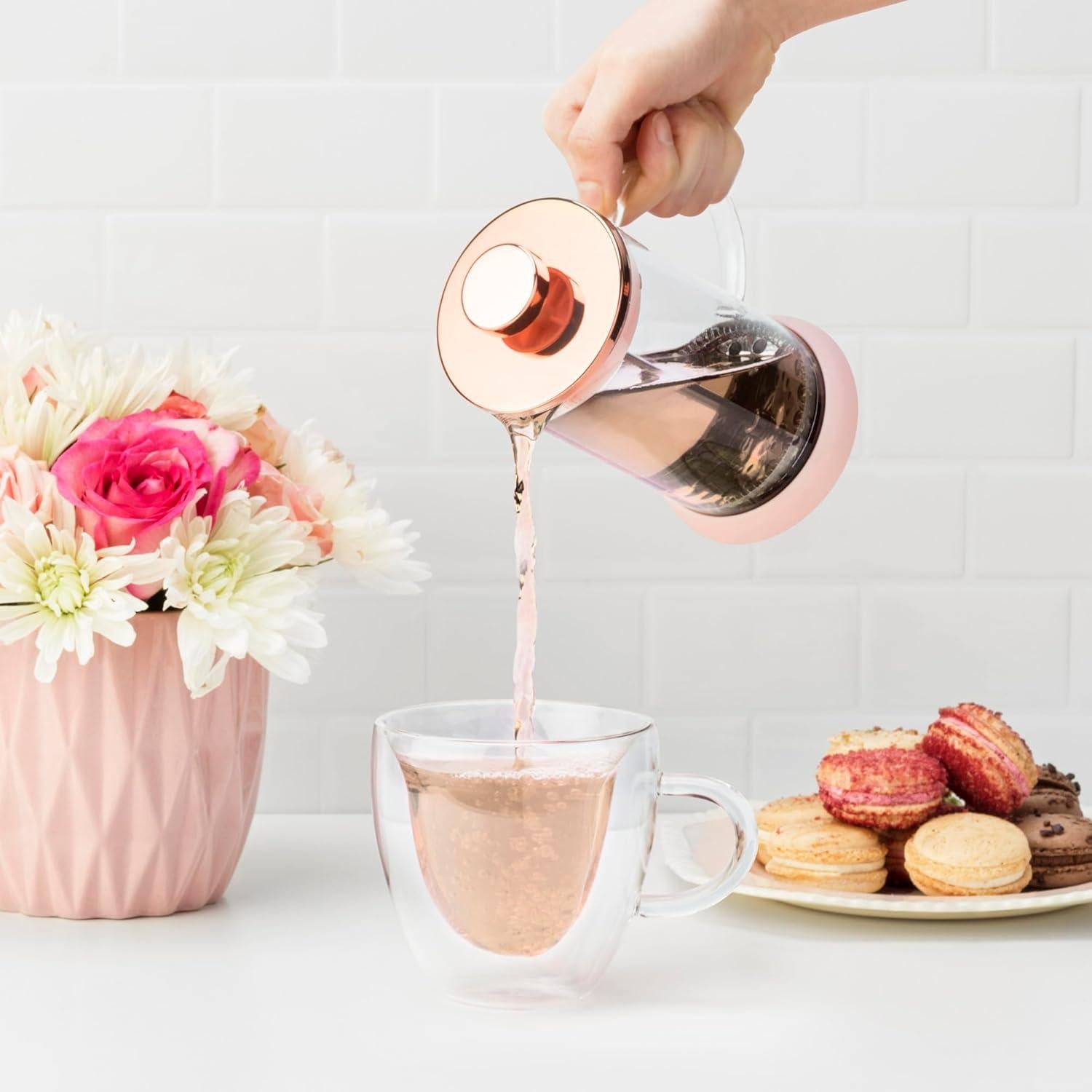 Prensa Francesa para Té y Café Pinky Up Riley 12 oz Rosa