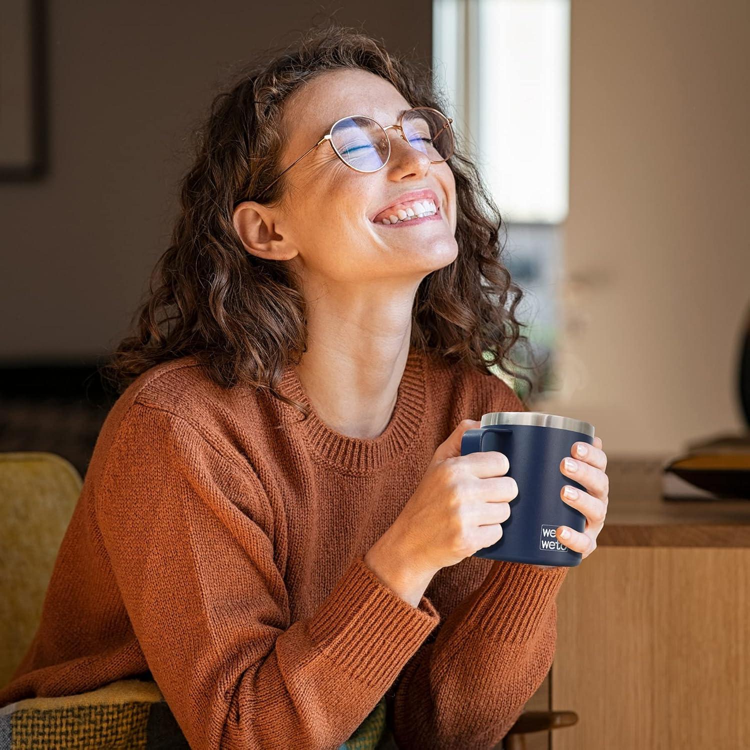 Taza de Café Aislada al Vacío WETOWETO 414 ml Azul Marino