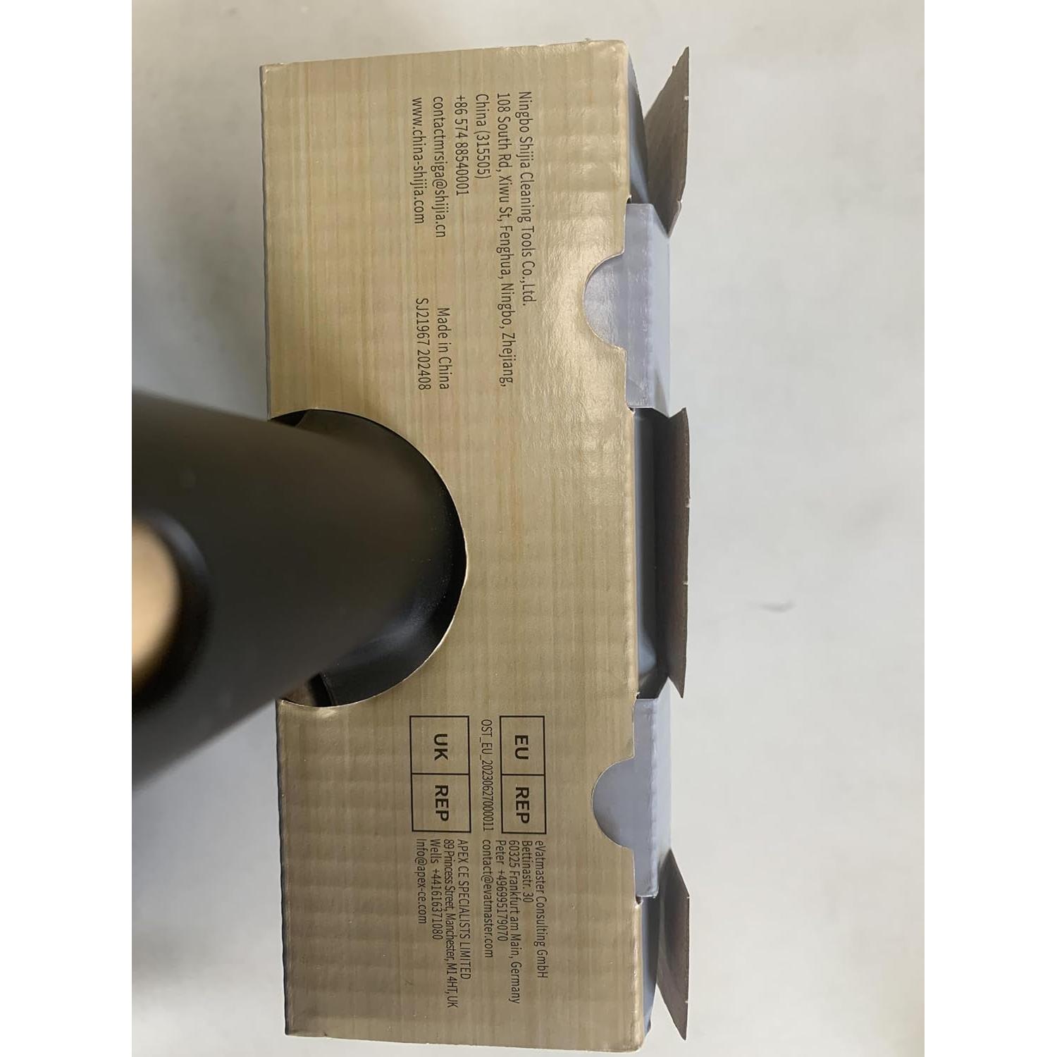 Conjunto de Cepillo y Recogedor MR.SIGA, Mango de Bambú, Negro