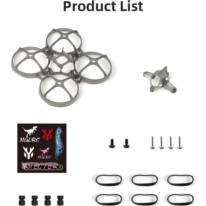 HGLRC 75Whoop V2 with Hood Kit, Ultra-light Indoor Frame FPV Racing Drone