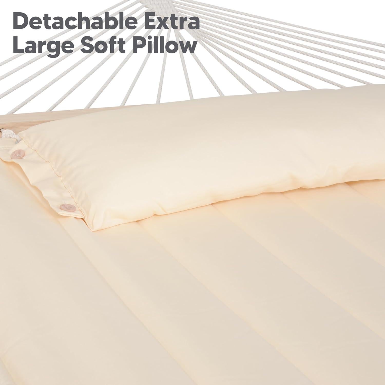 Hamaca Doble SUNCREAT Extra Grande con Soporte 3.66 m Beige