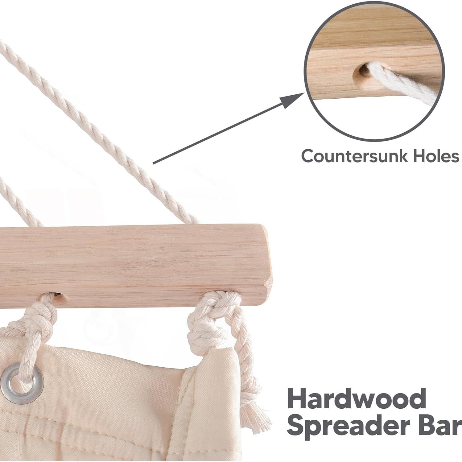 Hamaca Doble SUNCREAT Extra Grande con Soporte 3.66 m Beige