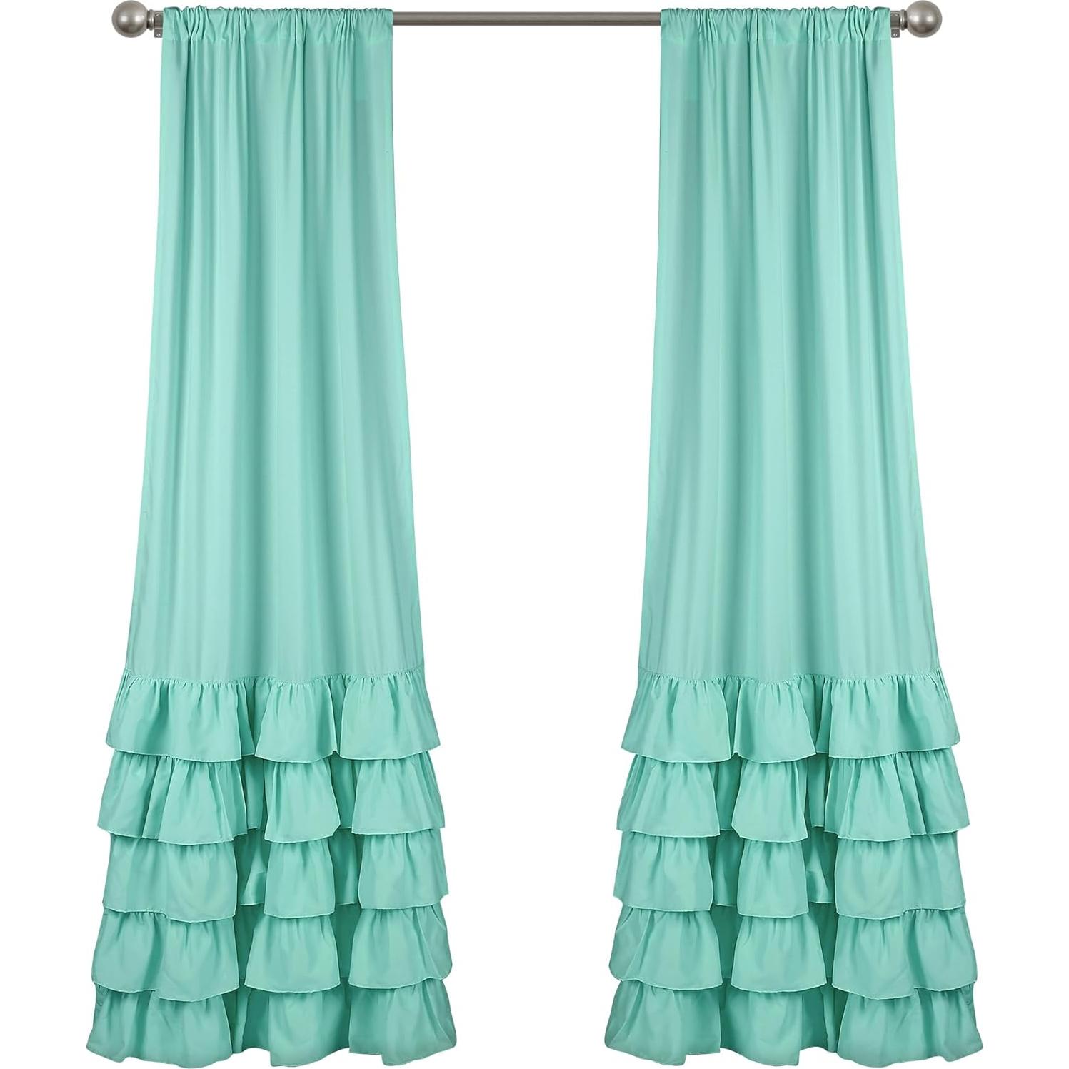 Cortinas Filtrantes de Luz Lush Decor Aqua 2 Paneles 100% Poliester