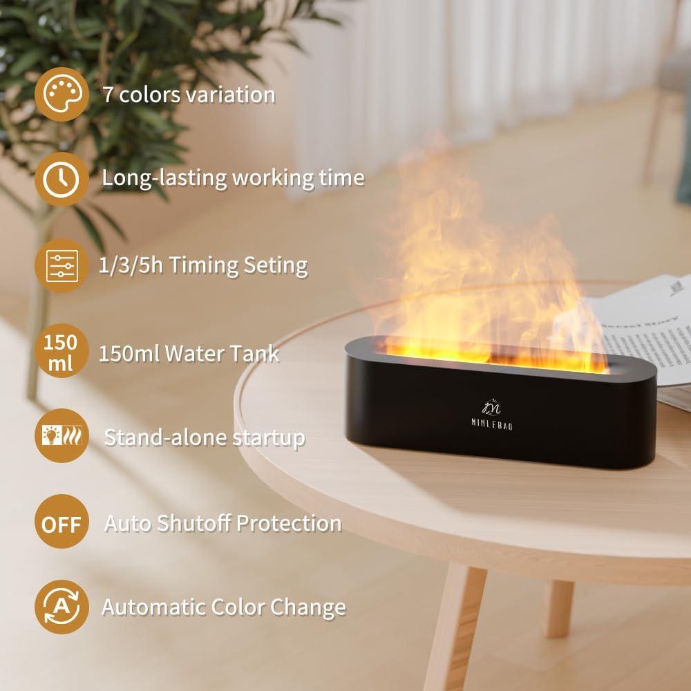 Difusor de Aromaterapia Minlebao DQ709 150ml Negro con Luz LED