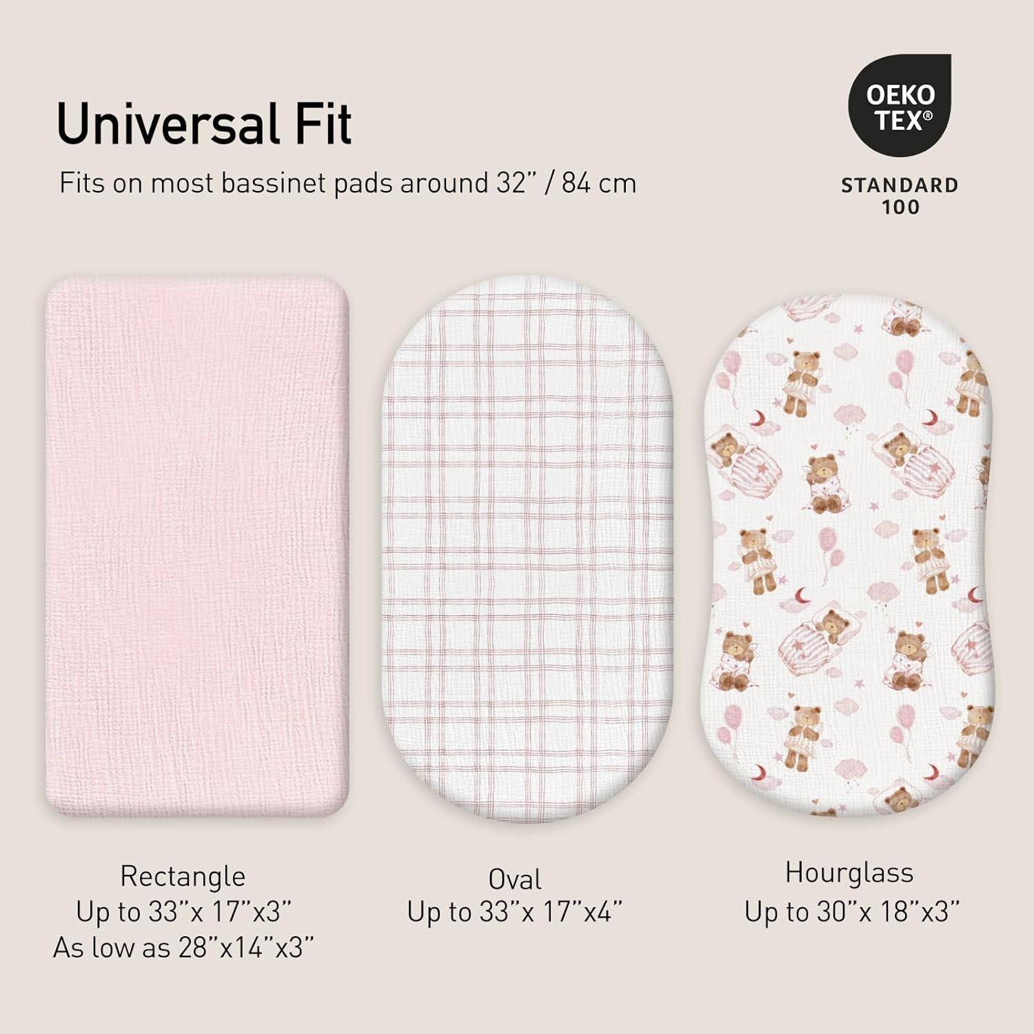 Sábanas de Cuna Gllquen 3 Paquete Algodón Muselina 84x43 cm