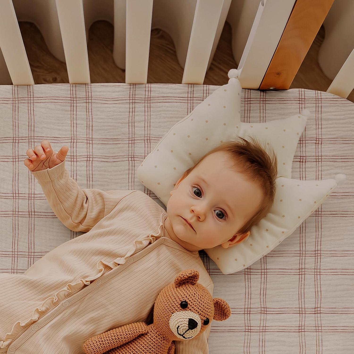 Sábanas de Cuna Gllquen 3 Paquete Algodón Muselina 84x43 cm