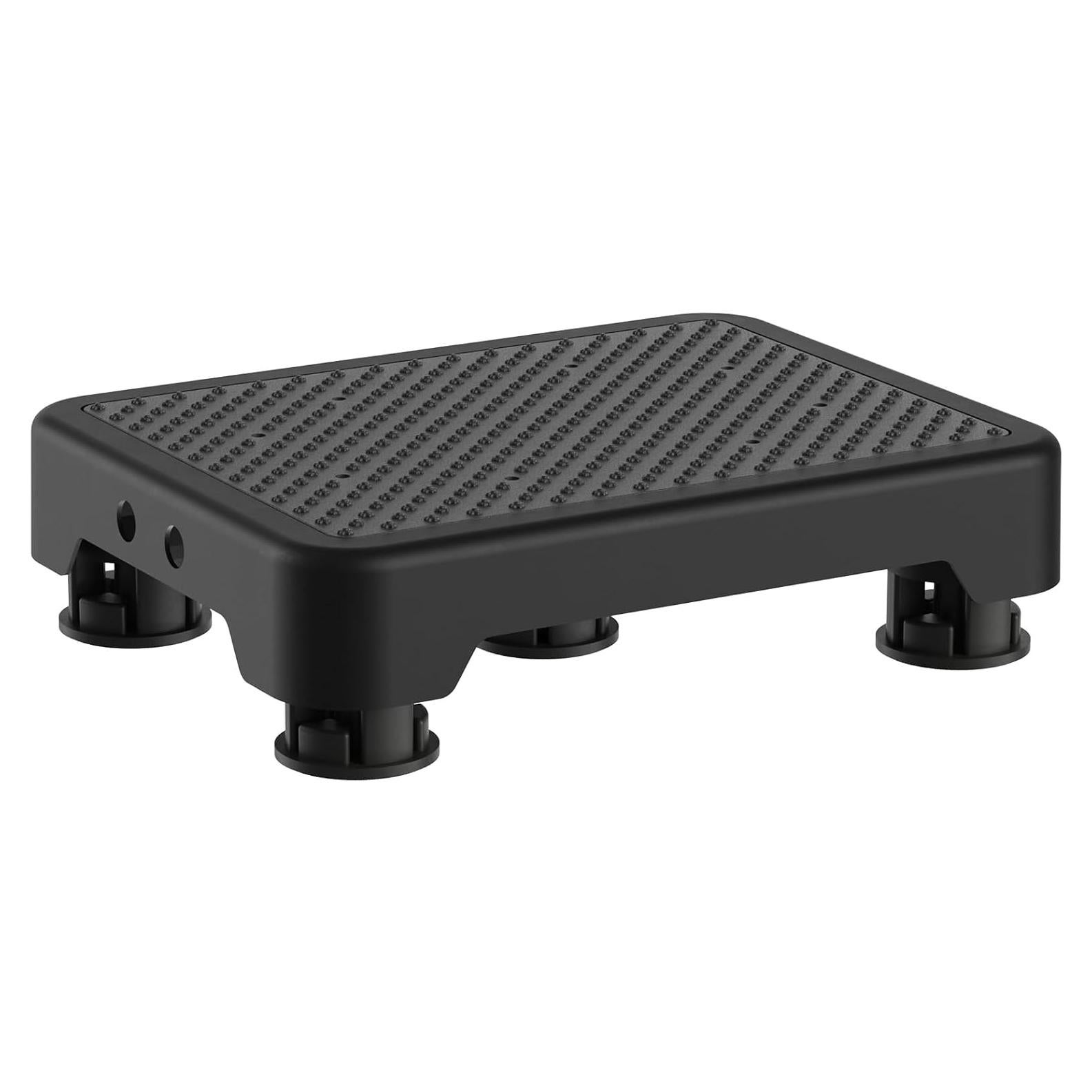 Ronlap One Step Stools for Adults, Portable Safety Step Platform for Seniors Small Plastic Bedside Step Stool Mobility Wide Step Stools Elderly Assistance for Shower Bed Car Stair Outdoor, Black-Black