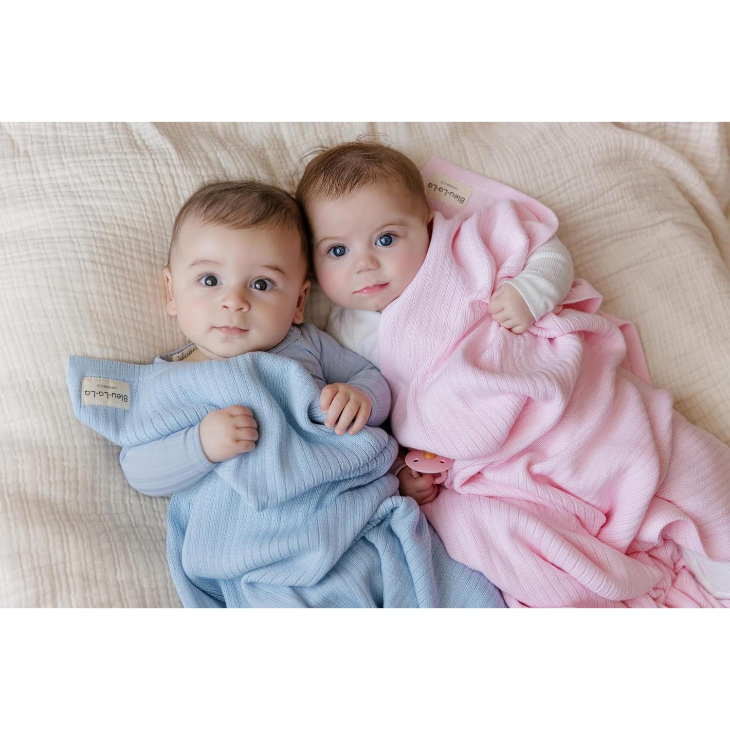 Manta de Envolver 100% Algodón Orgánico Bleu La La Rosa Pálido