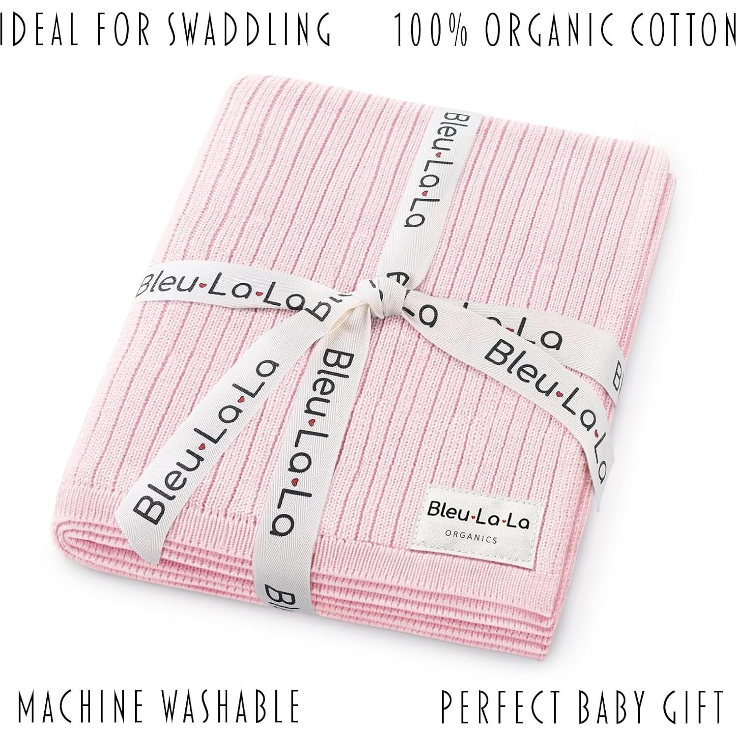 Manta de Envolver 100% Algodón Orgánico Bleu La La Rosa Pálido