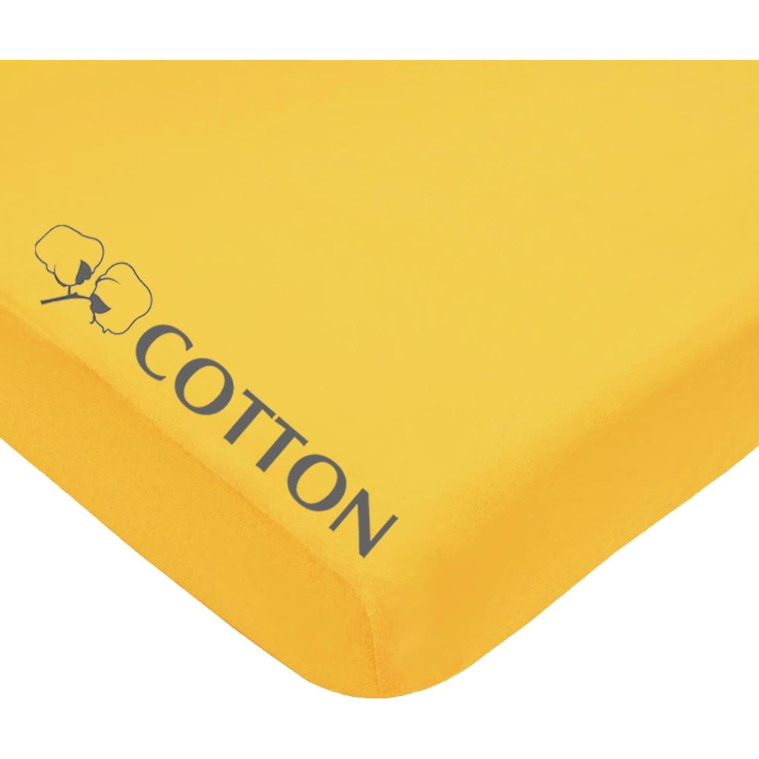 Sábana Ajustable de Cuna Mini Compañía Americana 100% Algodón Amarillo