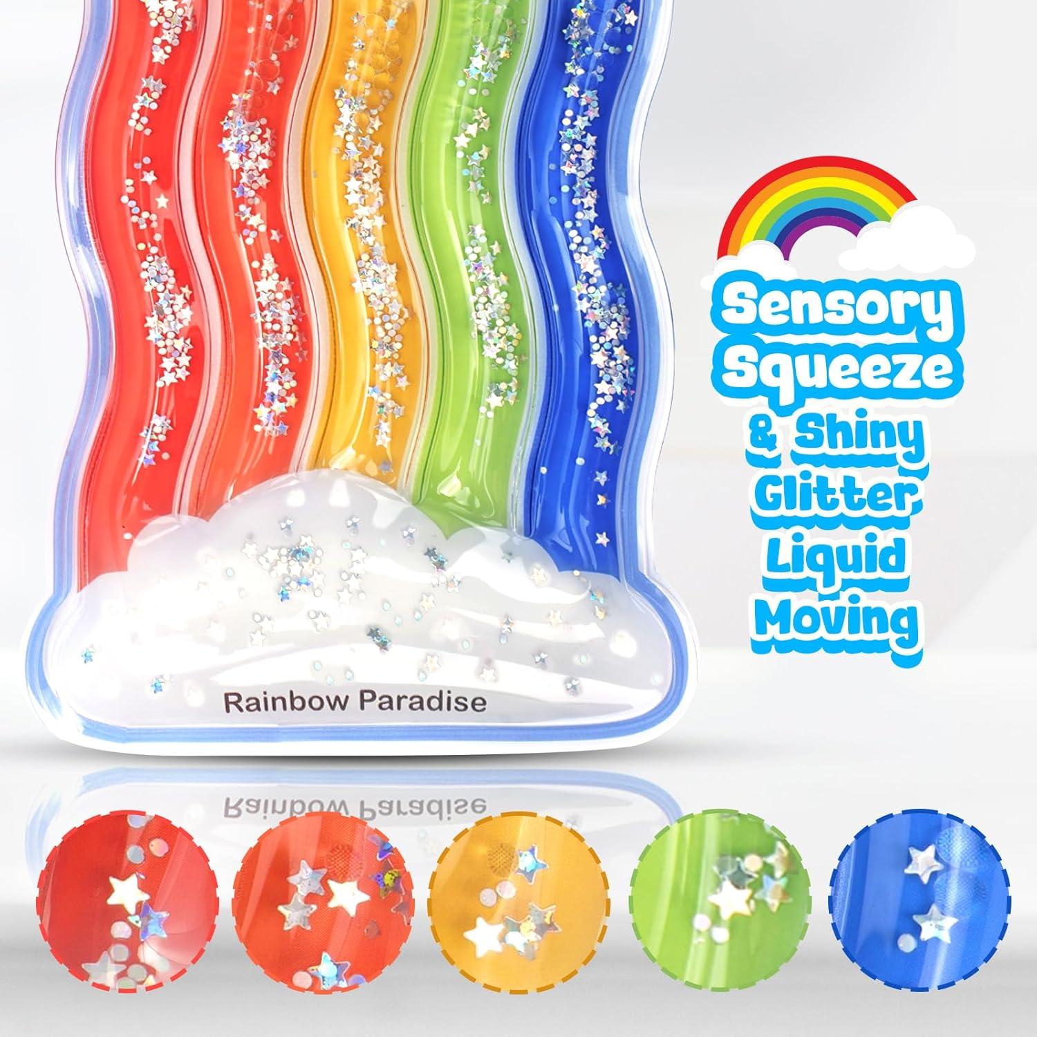 Tubo Sensorial de Compresión Arcoíris LESONG - Juguete Antiestrés