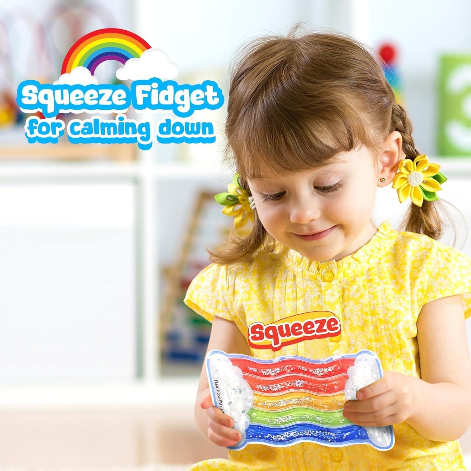 Tubo Sensorial de Compresión Arcoíris LESONG - Juguete Antiestrés