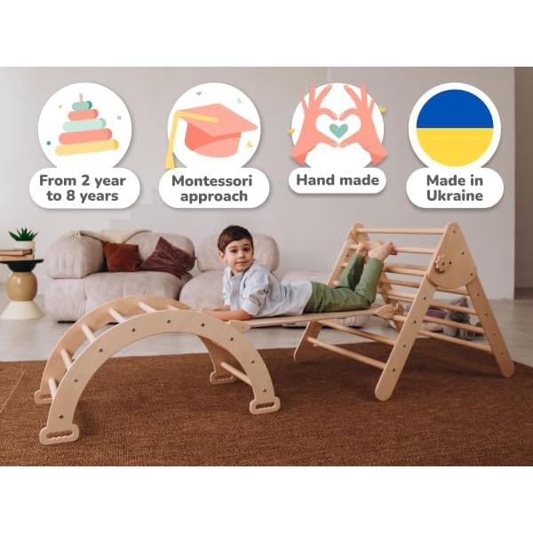 Conjunto de triángulo de escalada WoodandHearts Grande