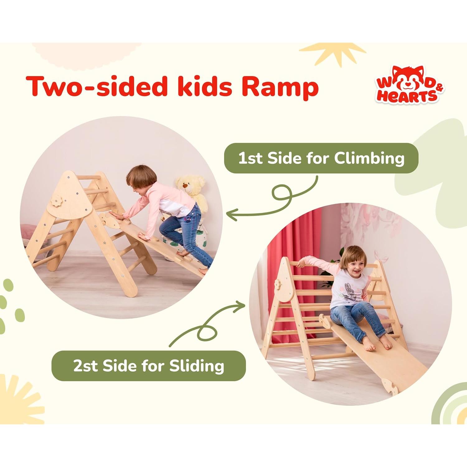 Conjunto de triángulo de escalada WoodandHearts Grande