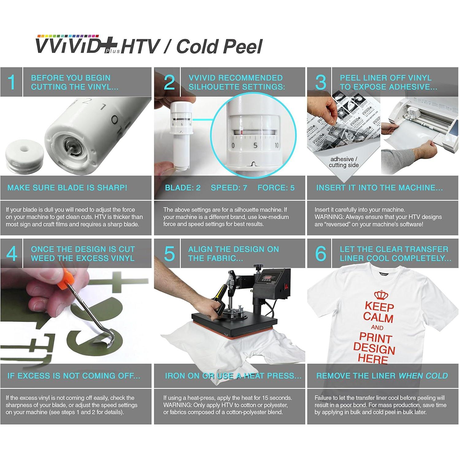 Película de Vinilo Termotransferible VVIVID+ 30.48x91.44 cm