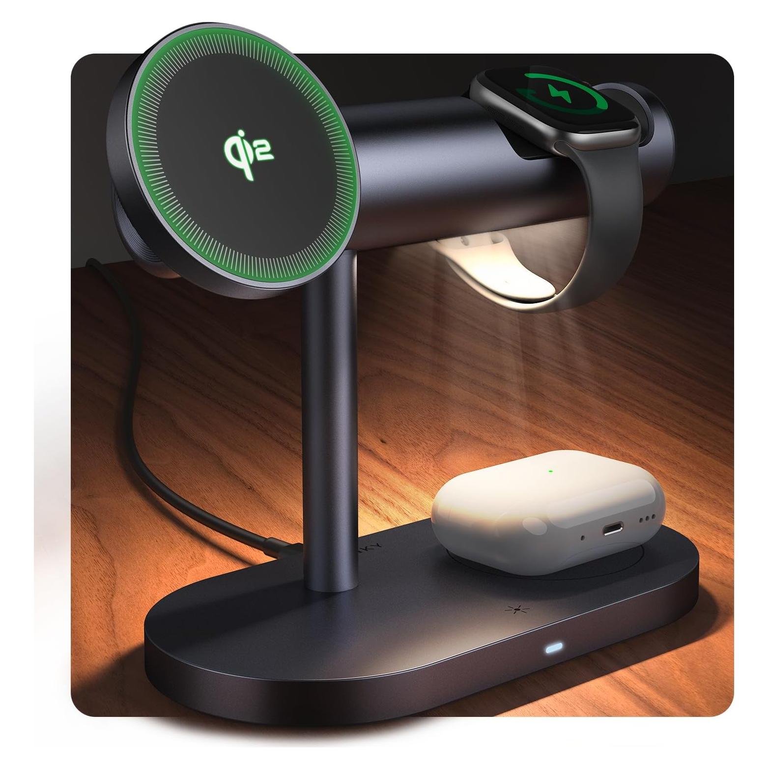 Soporte de Carga Inalámbrica IVANKY Qi2 4 en 1 con Luz Nocturna
