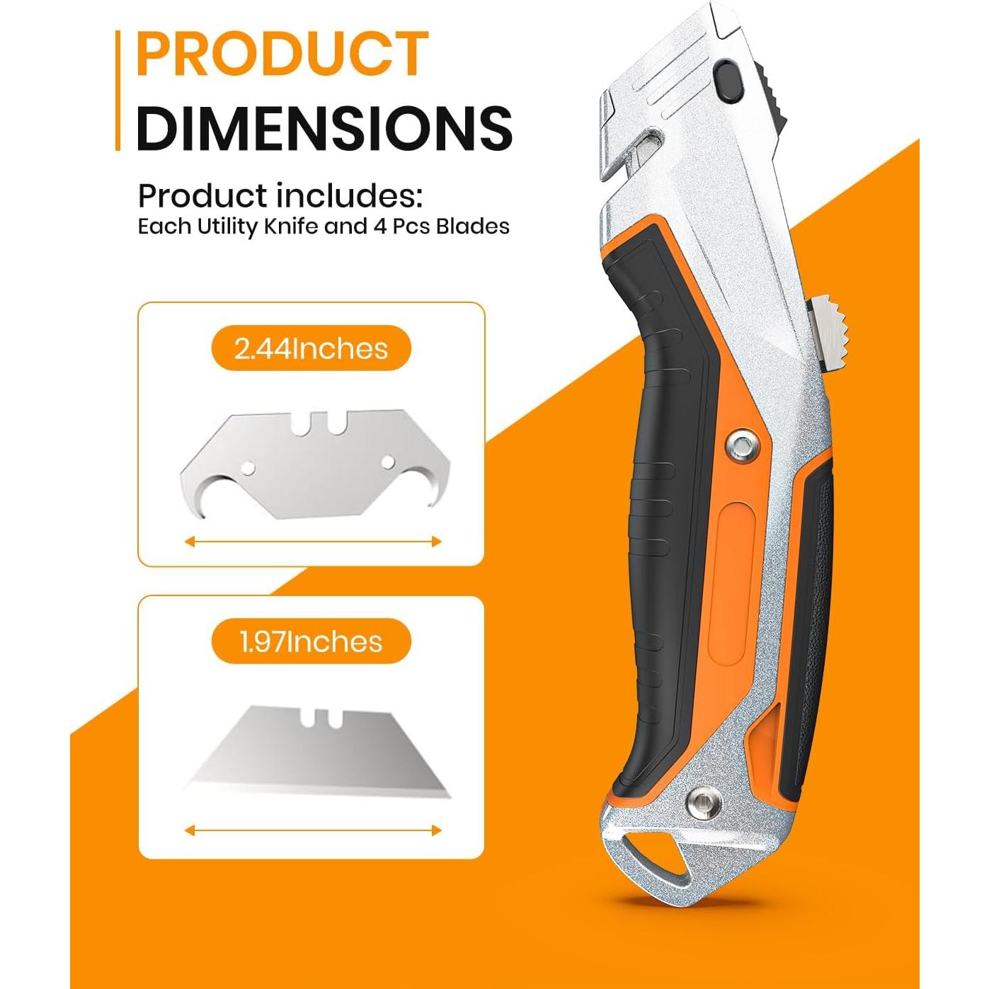 Cuchillo Utilitario Retráctil Bilivein - Cortador de Metal 17.5 cm