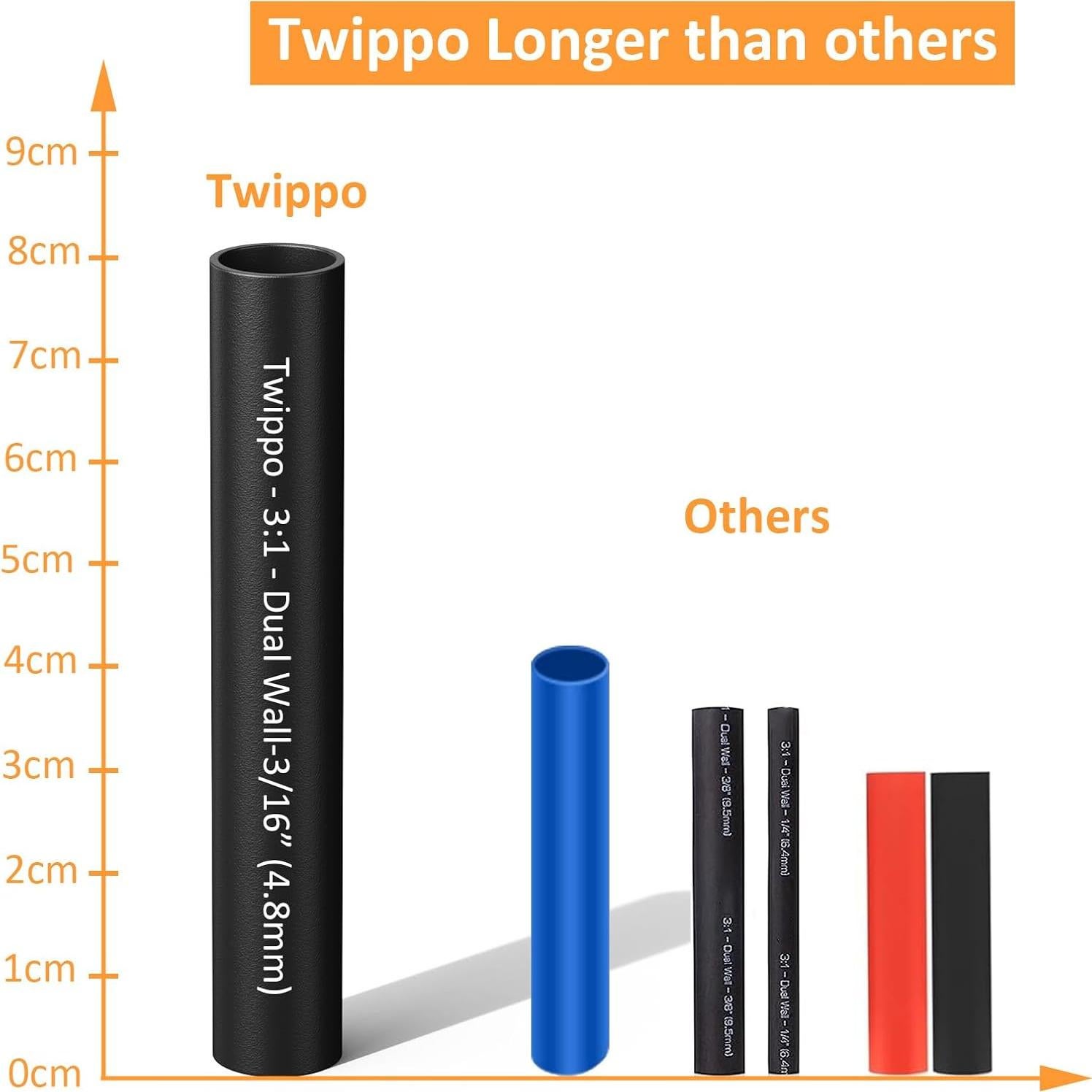 Kit de Tubos Termocontraíbles 355pcs Twippo 3:1 Negro