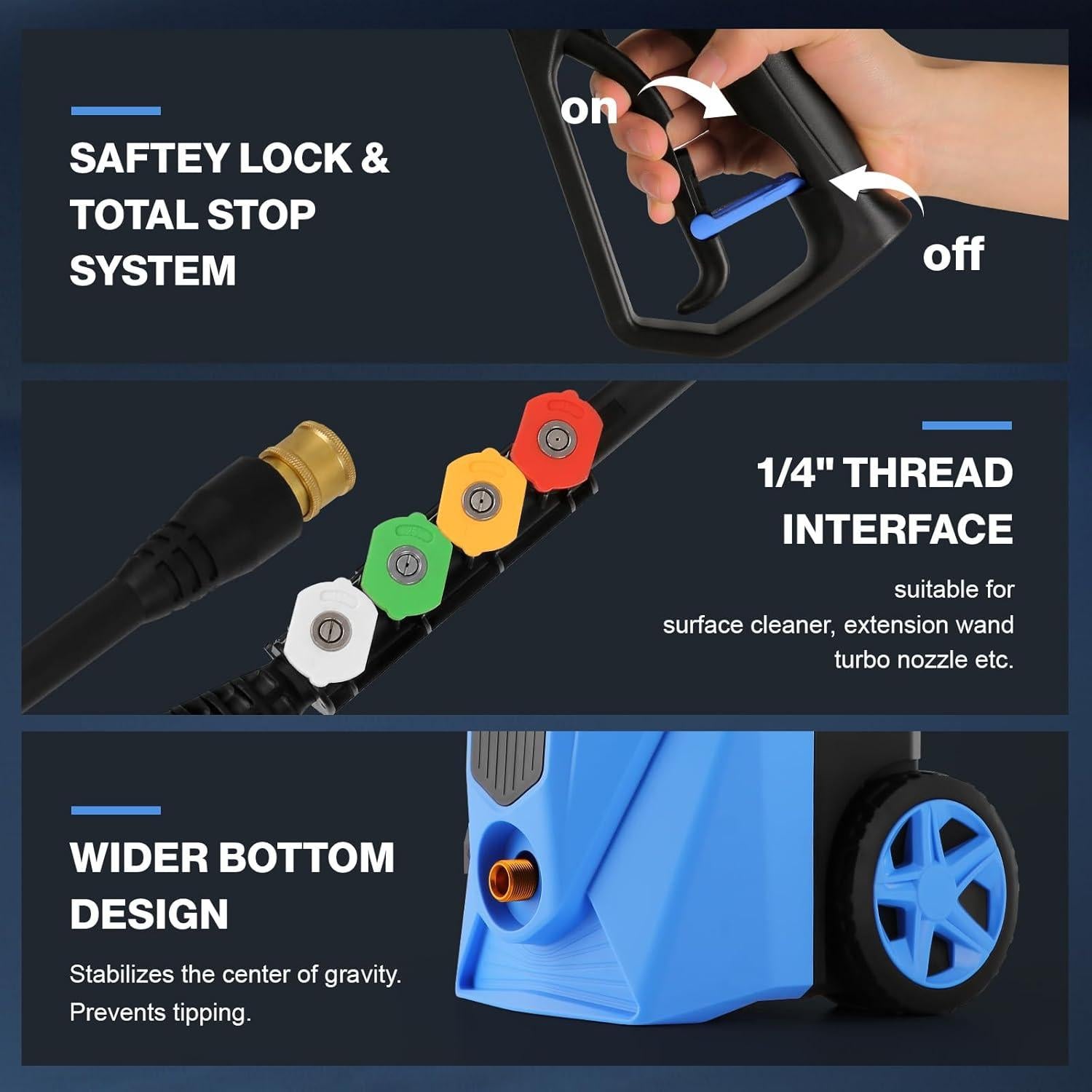 Lavadora de Presión Eléctrica Commowner JX09 5000PSI 10M