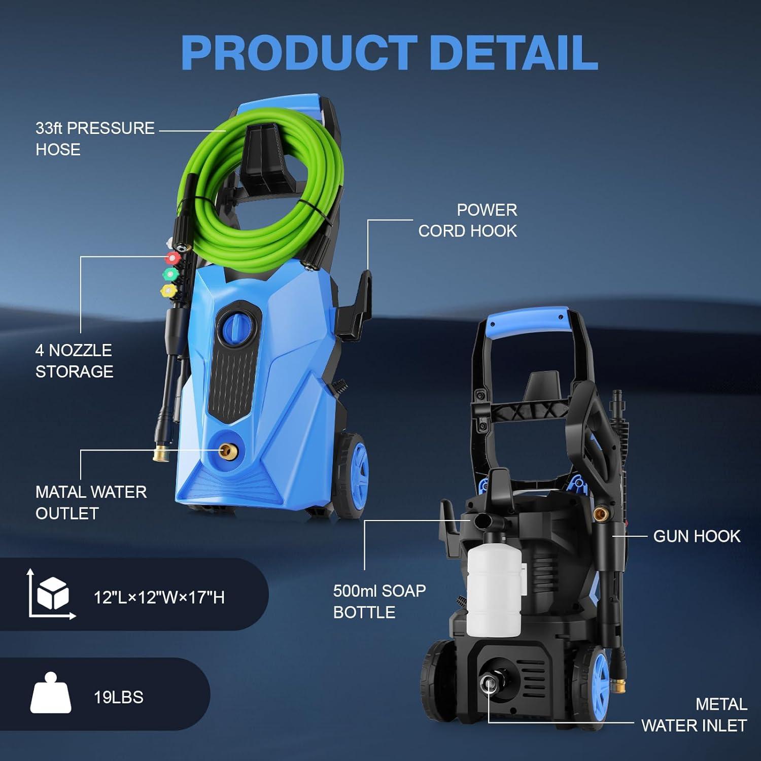 Lavadora de Presión Eléctrica Commowner JX09 5000PSI 10M
