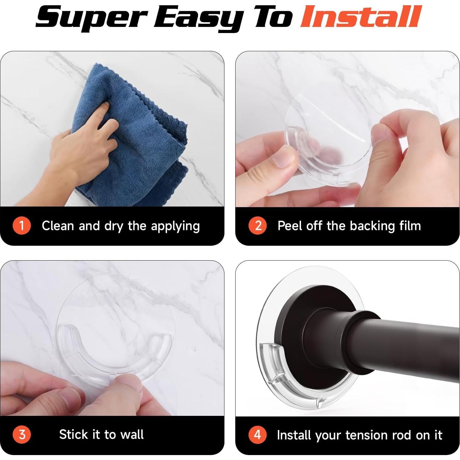 Soporte Adhesivo para Varilla de Ducha BRIOFOX 4.8 cm Blanco