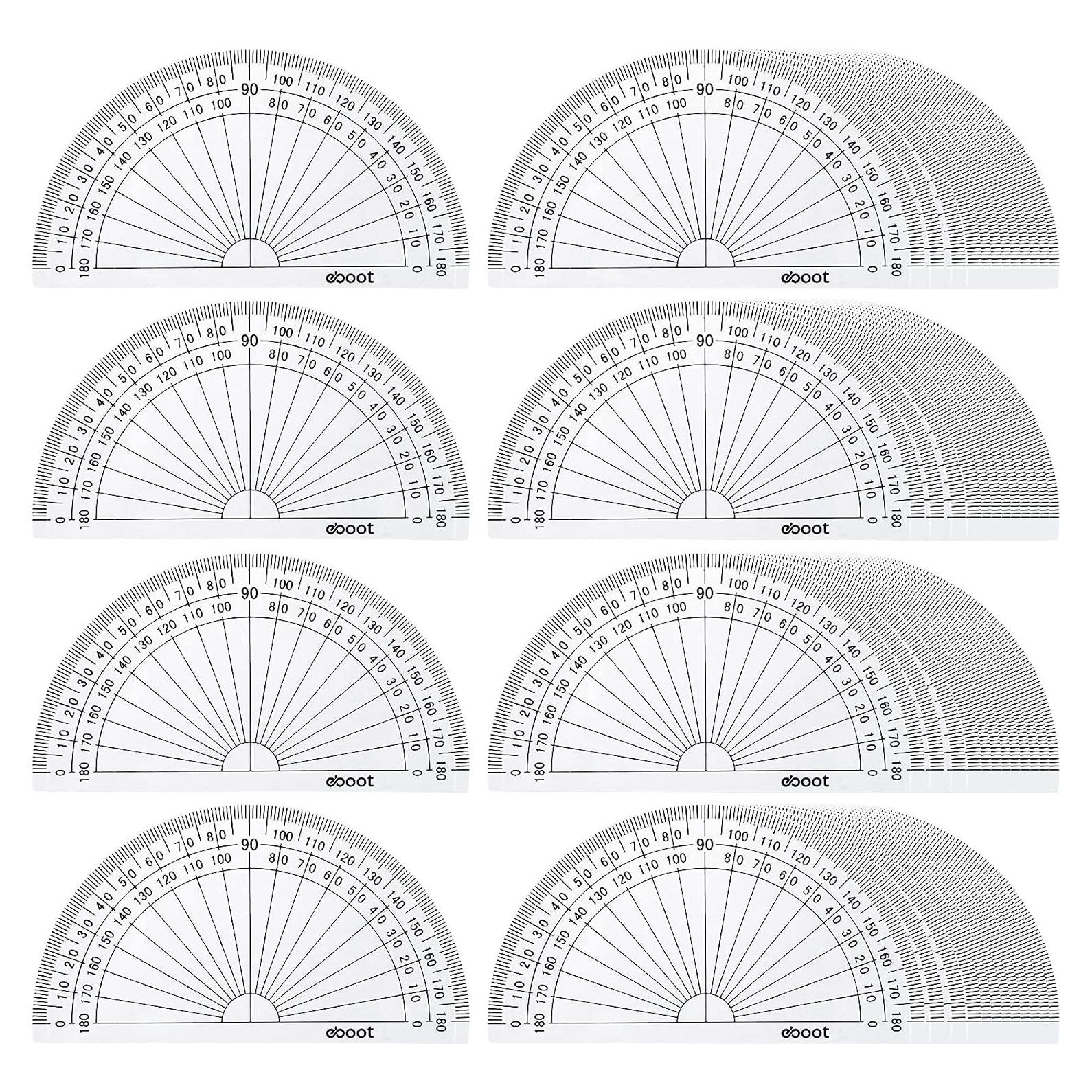 Transportadores de Plástico EBOOT 10 cm - Paquete de 25 Piezas