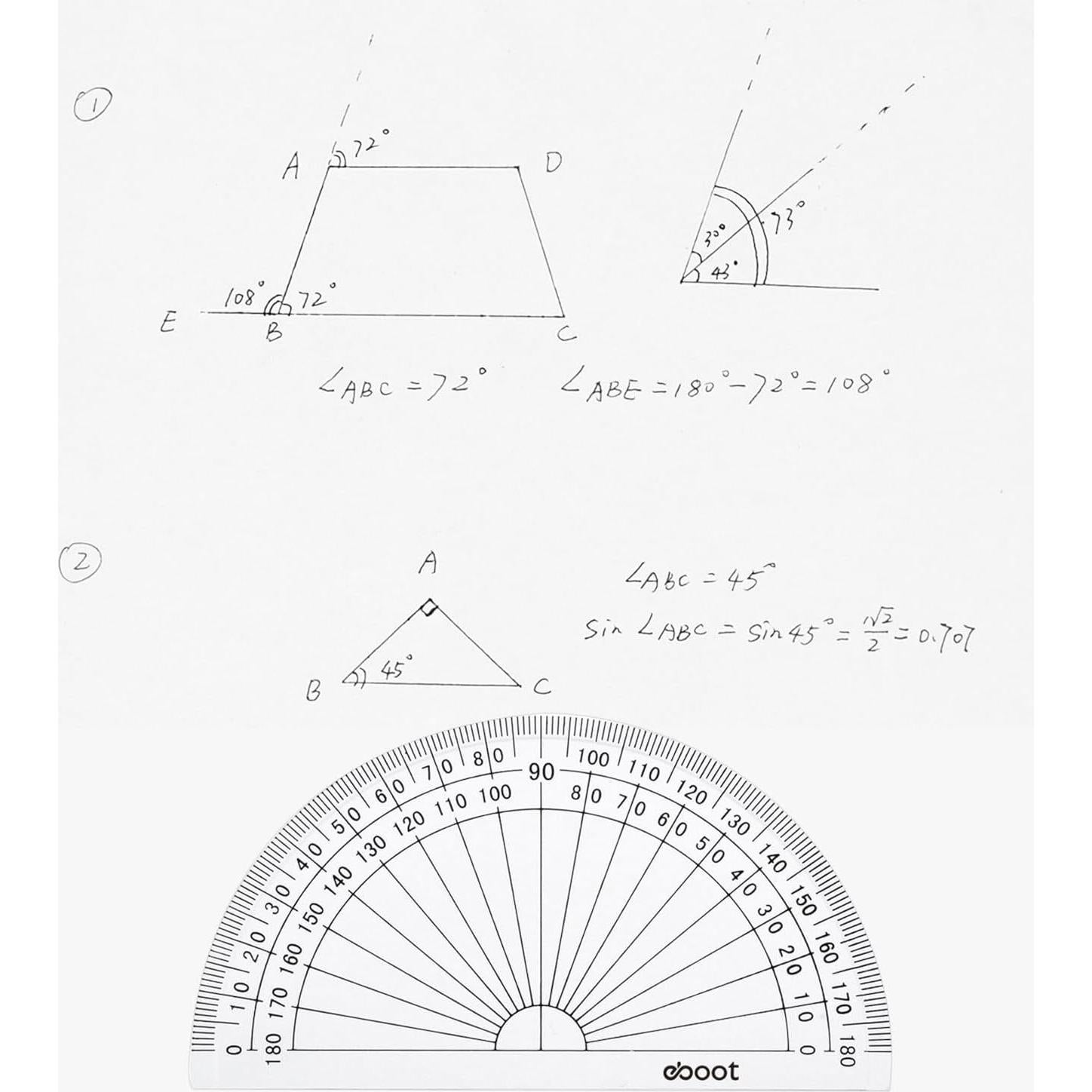 Transportadores de Plástico EBOOT 10 cm - Paquete de 25 Piezas