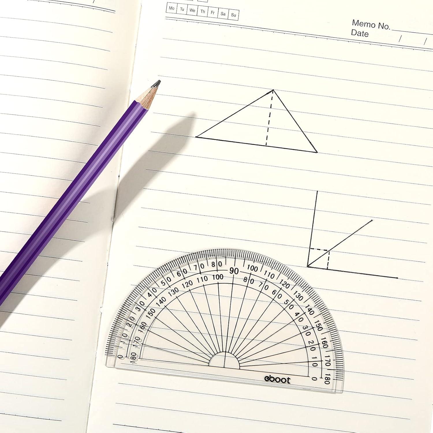 Transportadores de Plástico EBOOT 10 cm - Paquete de 25 Piezas