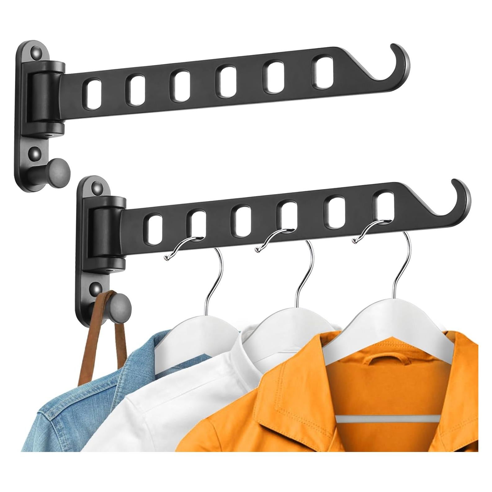 Perchero de Secado Pared SKIKEN 6 Agujeros Aluminio Negro