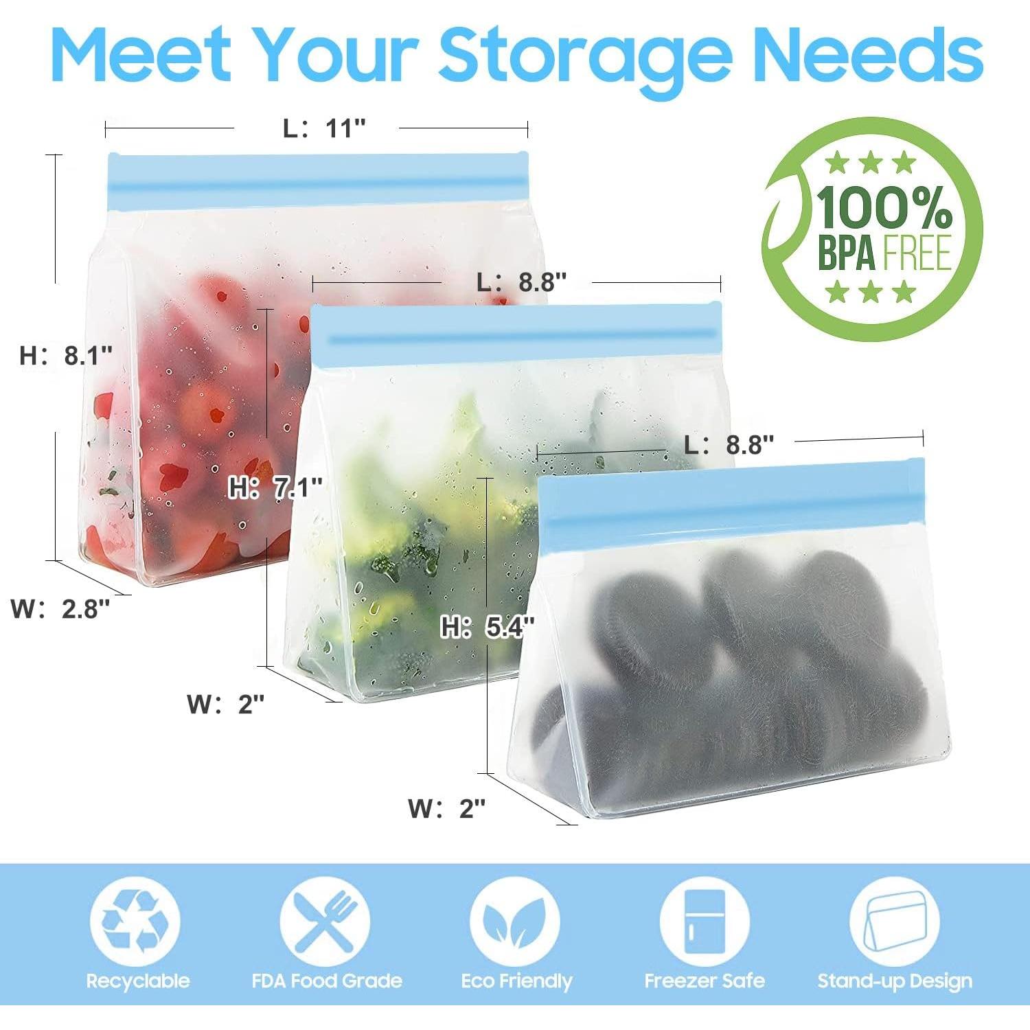 Bolsas de Almacenamiento Reutilizables ANDYKEN 2 Galones 10 Unidades