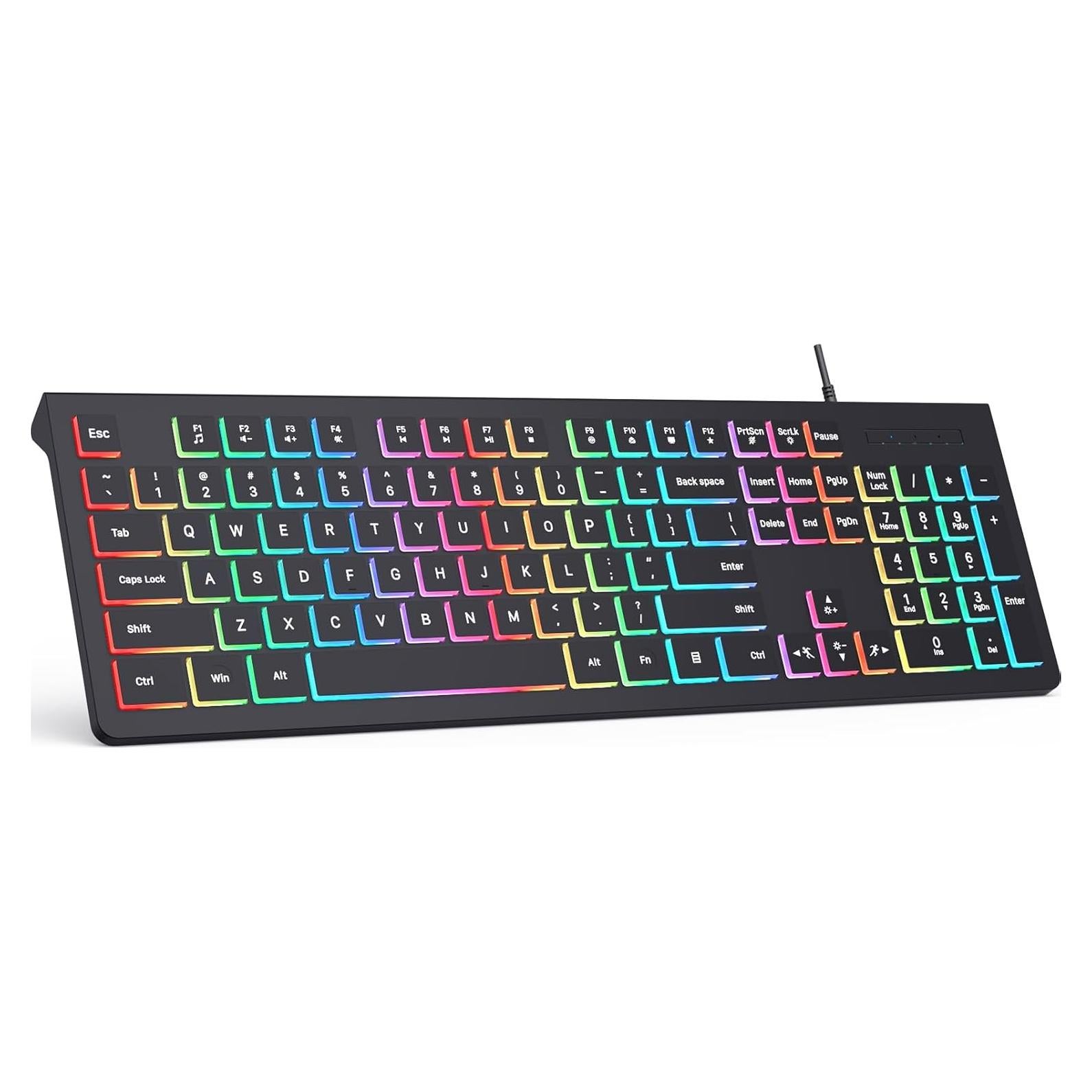Teclado Retroiluminado con Cable COLIKES Ergonómico 44.1x15.3cm