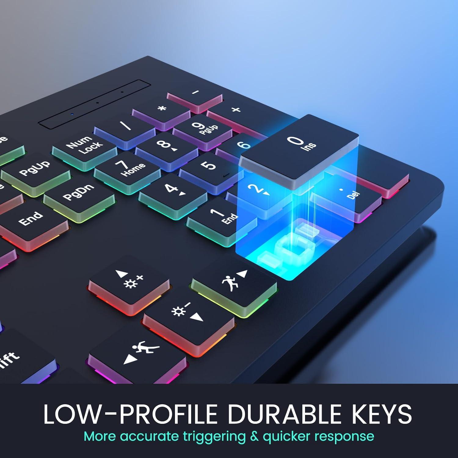 Teclado Retroiluminado con Cable COLIKES Ergonómico 44.1x15.3cm