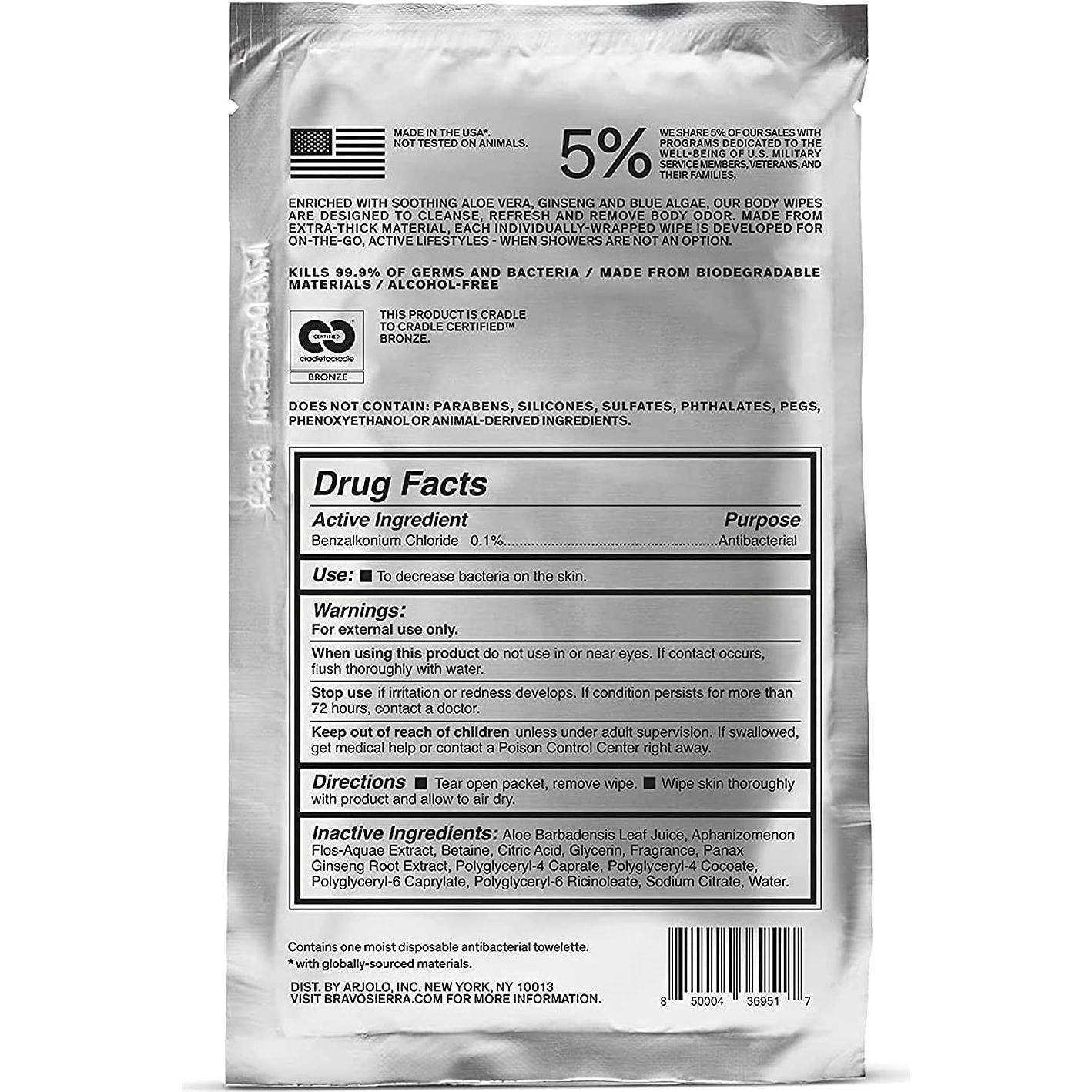 Toallitas Corporales Bravo Sierra - 10 Biodegradables con Aloe Vera