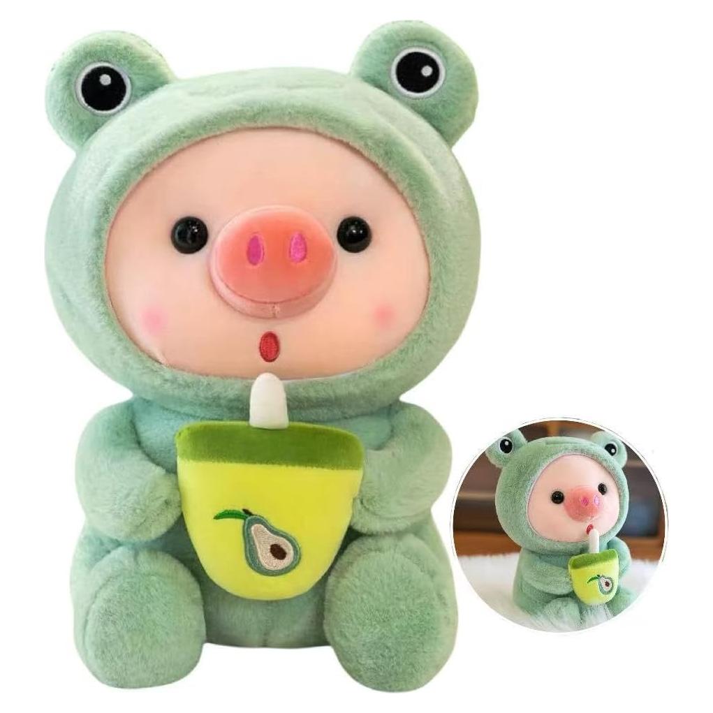 Cerdo de Peluche NCAIUNAE 24.9 cm Verde Disfraz Rana