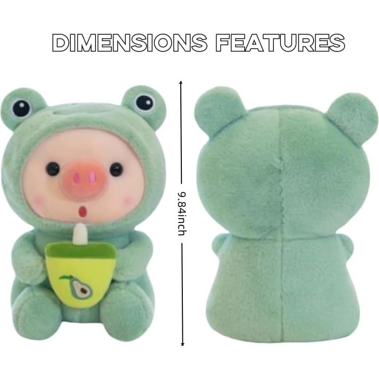 Cerdo de Peluche NCAIUNAE 24.9 cm Verde Disfraz Rana