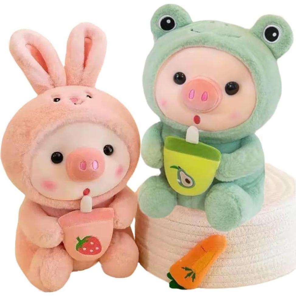 Cerdo de Peluche NCAIUNAE 24.9 cm Verde Disfraz Rana