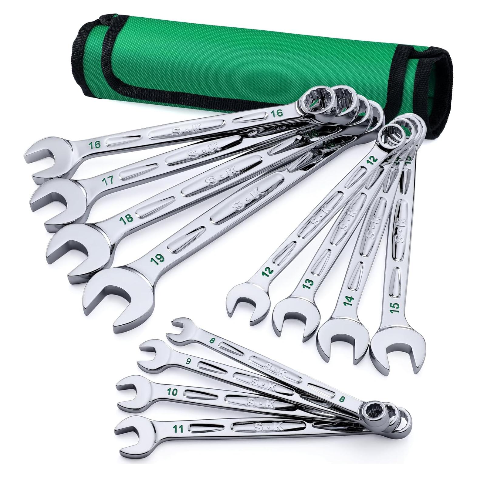 Juego de Llaves Combinadas SK 12 Piezas Métrico 8-19mm