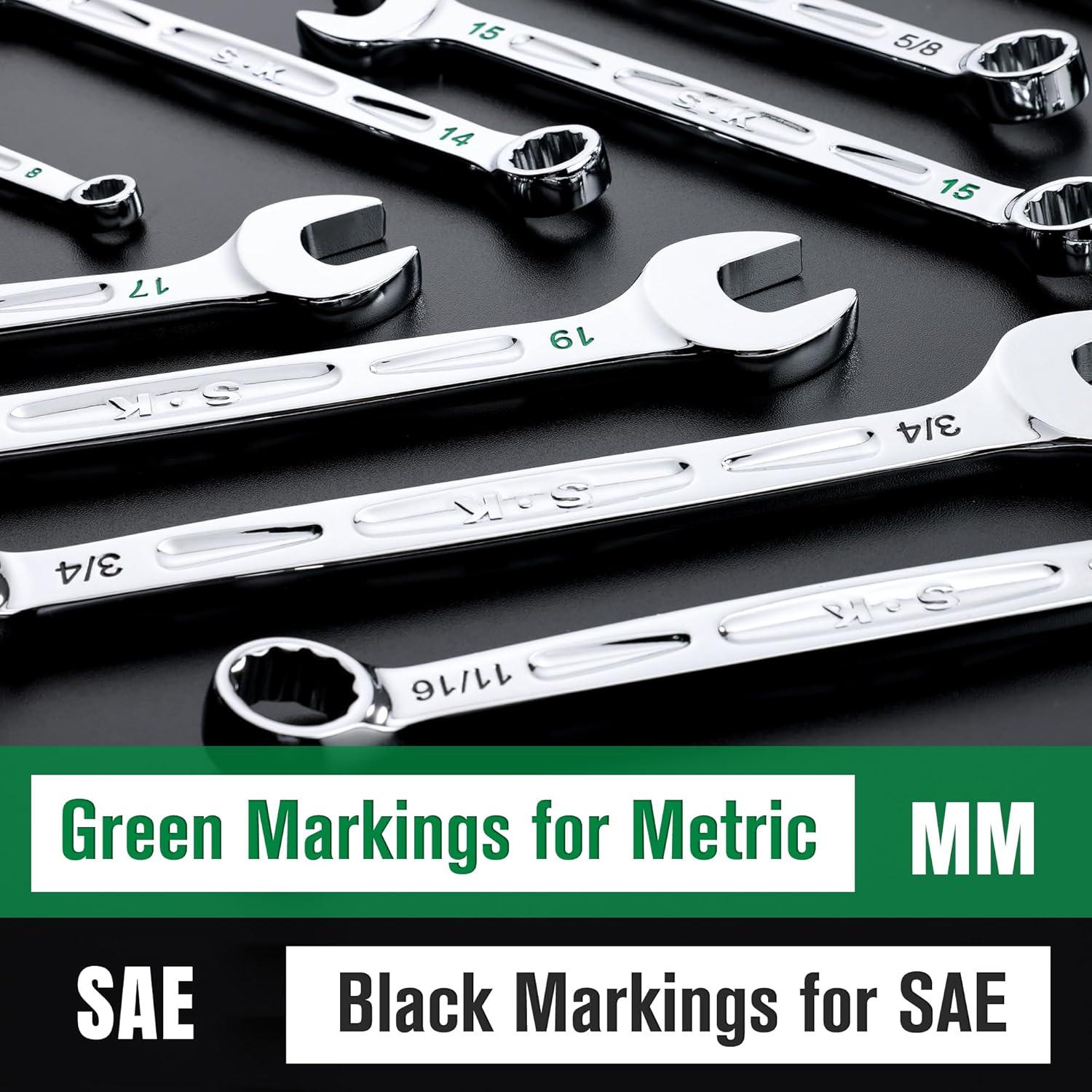 Juego de Llaves Combinadas SK 12 Piezas Métrico 8-19mm