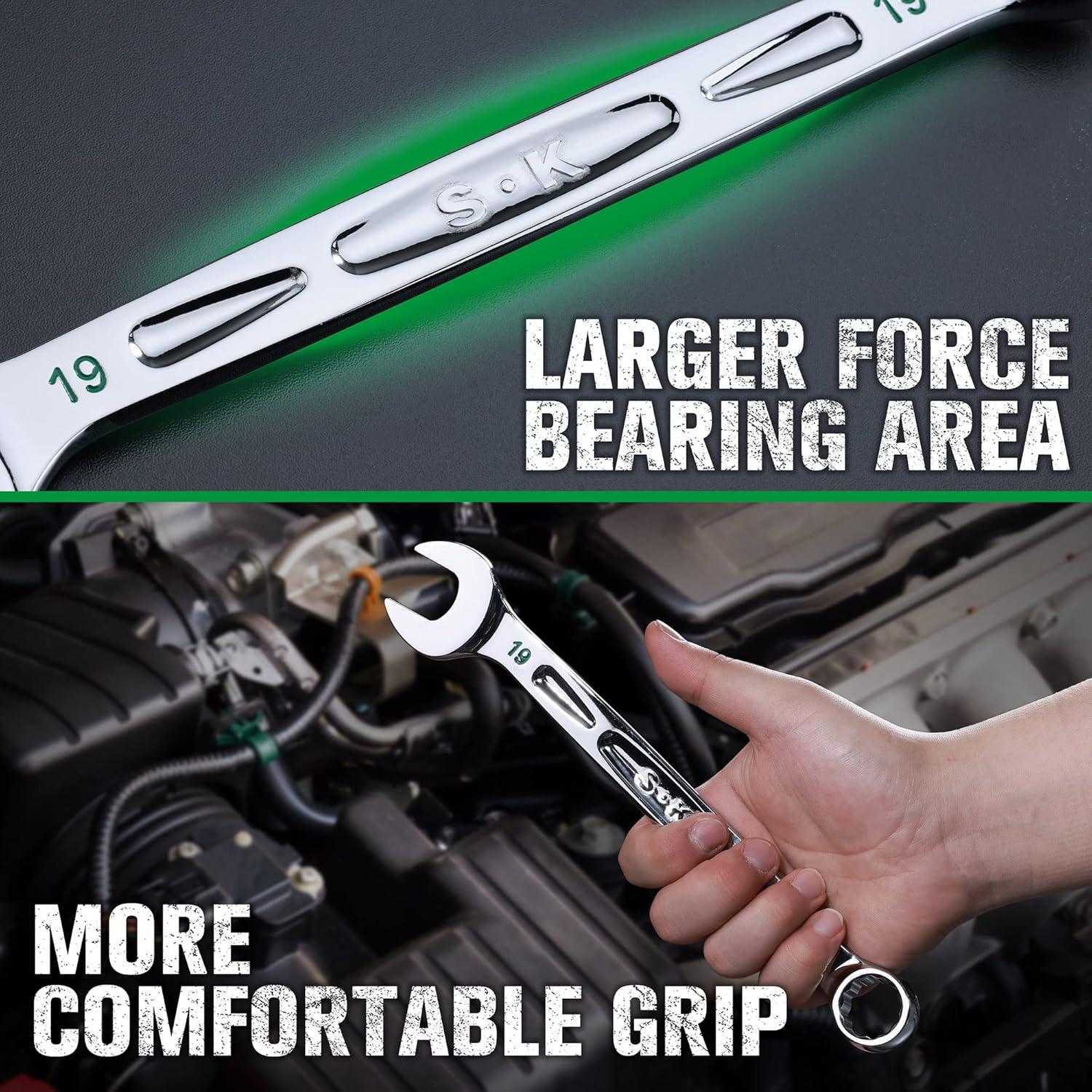 Juego de Llaves Combinadas SK 12 Piezas Métrico 8-19mm